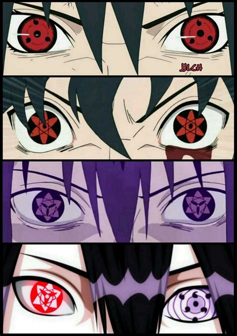 Evolución De Sasuke Olhos De Anime Mangekyou Sharingan Naruto E