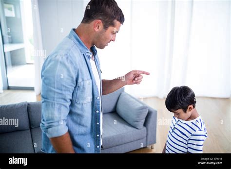 Angry Father Scolding His Son Stock Photo Alamy