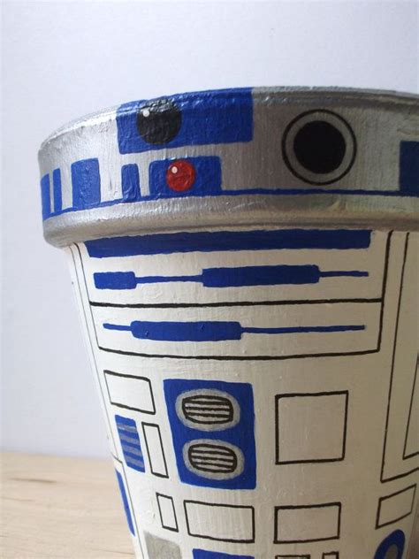 Stormtrooper star wars painted flower pot: R2D2 Star Wars Painted Flower Pot Droid Planter Art ...