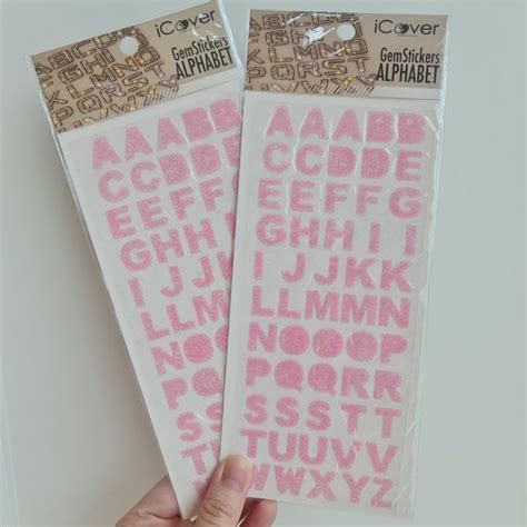 Jual Pink Glitter Alphabet Sticker Deco Stickers Huruf Abjad Abecedario Stiker Manik Journaling