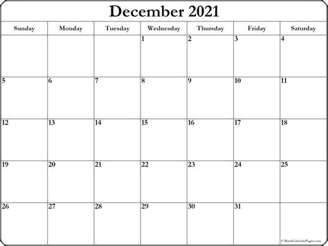 Click on a calendar below to get. December 2021 blank calendar templates.