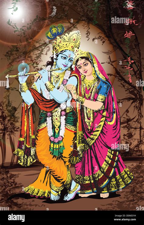 Hindu God And Goddess Radha Krishna Stock Photo Alamy
