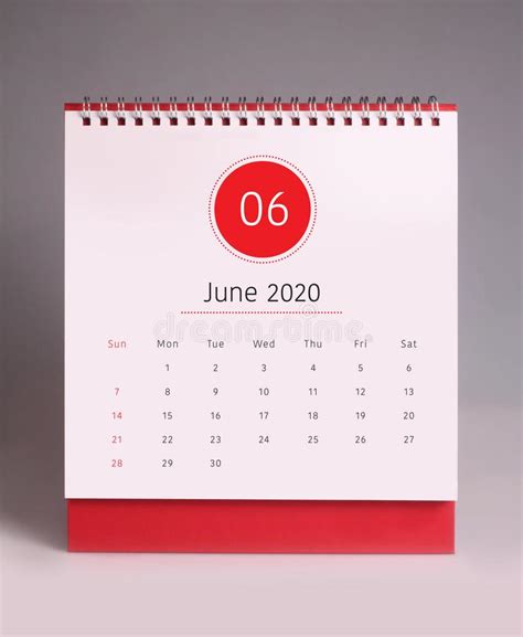 Simple Desk Calendar 2020 June Stock Image Image Of Desk Calendar