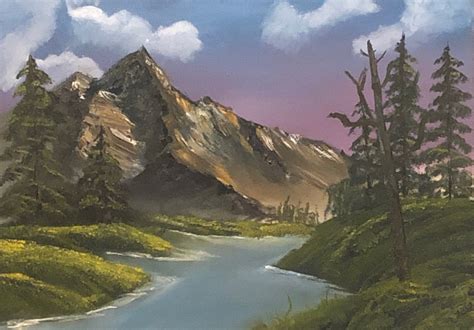 Original Landscape Painting Bob Ross Style Winding River