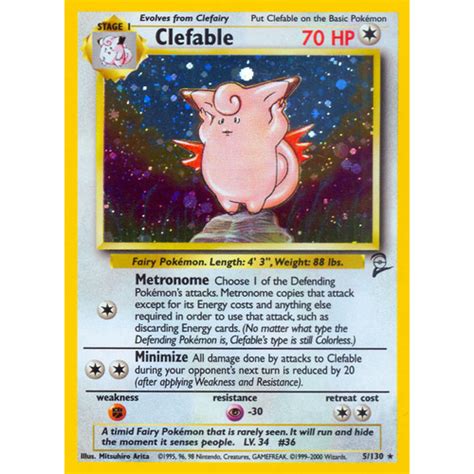 Clefable is one of the most underrated defenders. Clefable 5/130 Base Set 2 Holo Rare Pokemon Card NEAR MINT TCG