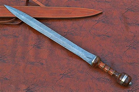 Inches Long Maximus Gladuis Sword Long Hand Forged Damascus