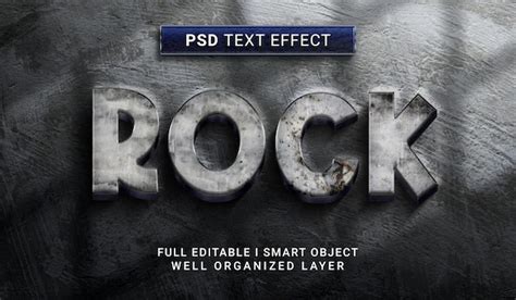 Premium Psd Realistic Rock 3d Style Text Effect