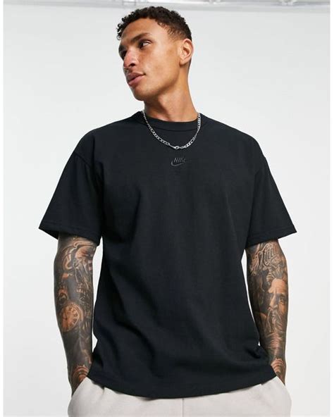 Nike Premium Essentials Oversized Heavyweight T Shirt In Black For Men