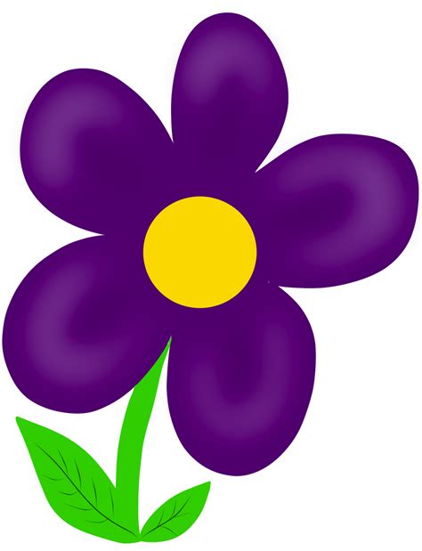 Cartoon Purple Flower Clipart Clipart Best