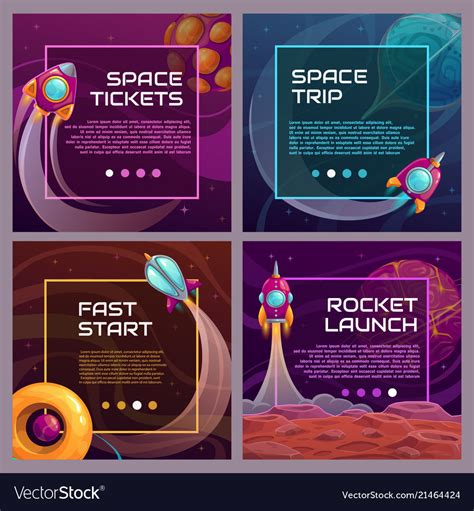 Cool Space Banners Set Royalty Free Vector Image