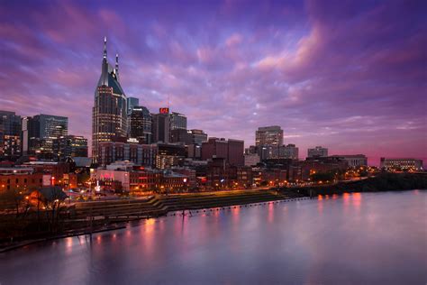 Music City Sunset Nashville Skyline Tennessee Photography Cityscape