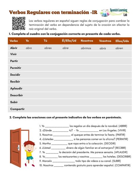 Ejercicios Para Practicar Los Verbos Regulares En Espanol Images Hot