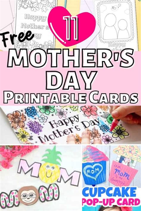 11 Cute Mothers Day Printable Cards Free Templates Party Bright