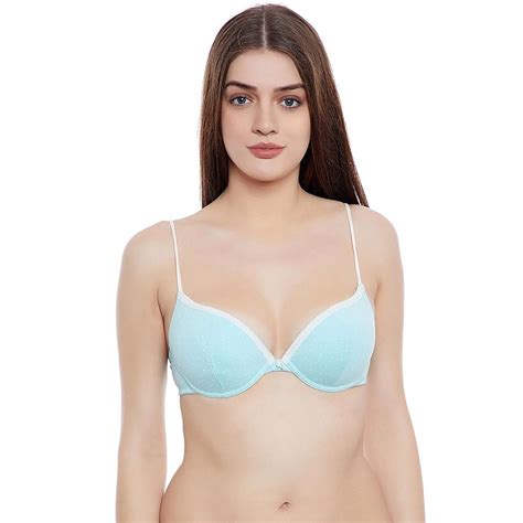 Buy Cotton Padded Underwired Polka Print Push Up Bra Online India Best