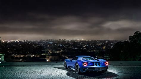 Wallpaper Ford Gt Supercar Concept Blue Sports Car Luxury Cars