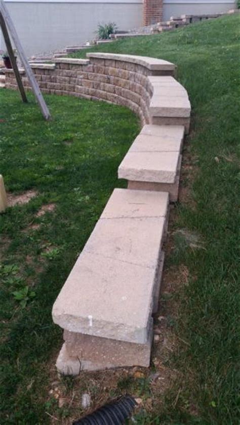 For a step down that doubles as a planter, turn the wall in 2 or 3 blocks after a corner. Settling behind block retaining wall - DoItYourself.com ...