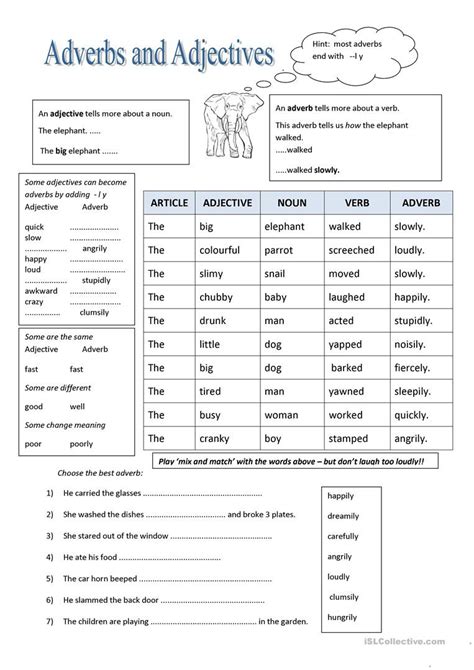 Worksheets, lesson plans, activities, etc. Adjective And Adverb Worksheets With Answer Key | db-excel.com