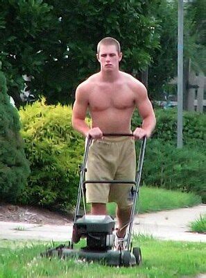 Shirtless Male Muscle Lawn Care Babe Mowing Hot Summer Hunk PHOTO X N EBay