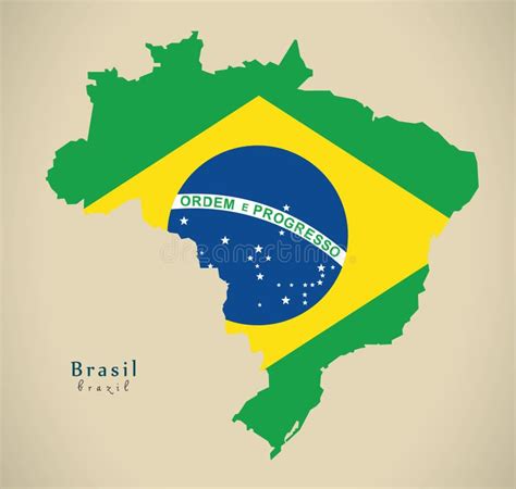 Mapa Moderno Br Colorido Brasil Brasil Ilustra O Stock Ilustra O