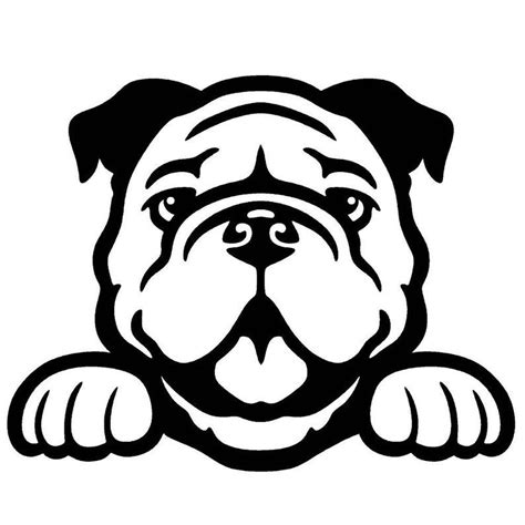 Bulldog Peeking 2 Pack Cute Dog 5 Vinyl Decal Window Sticker Etsy