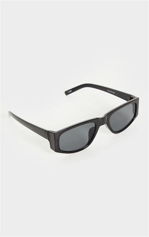 black slimline squareframe sunglasses prettylittlething ksa