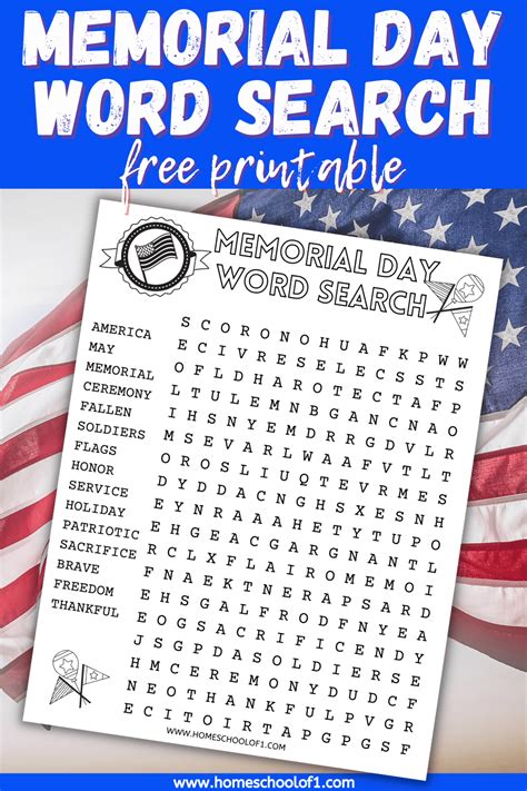 Memorial Day Word Search Printable