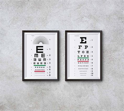 Snellen Eye Chart Print Instant Download Art Print Etsy