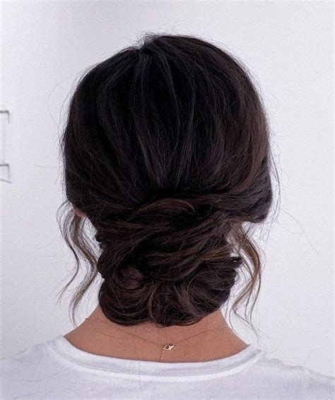 Messy Low Quick Updo Braided Chignon Low Updo Loose Ponytail Side