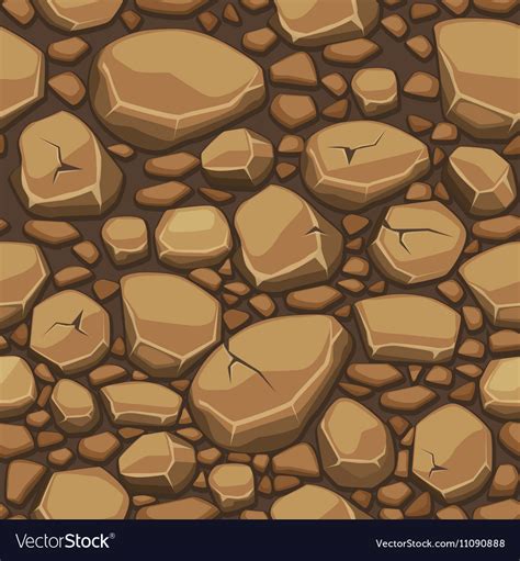 Cartoon Stone Texture In Brown Colors Seamless Vector Image