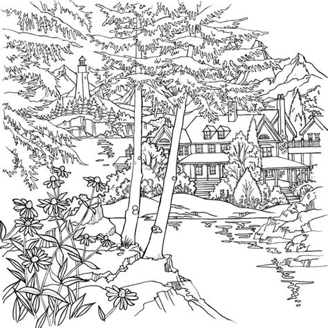 nature scenery coloring pages  adults  fact coloring books   reported