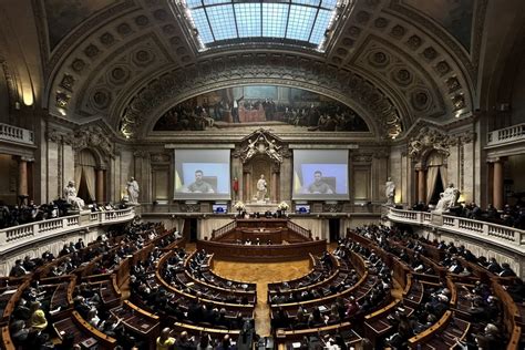 Ukraine President Addresses Portuguese Parliament Portugal Resident