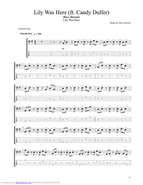 Lily Was Here Guitar Pro Tab By Dave Stewart And Candy Dulfer