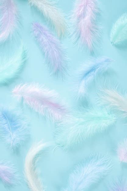 Premium Photo Feathers Multicolored Background In Pastel Colors