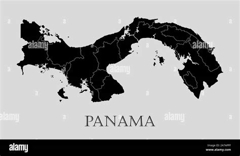 Panamá Mapa negro sobre fondo gris claro Panamá Mapa negro
