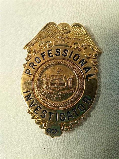 Sold At Auction Professional Investigator Badge