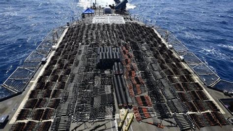 us warship seizes huge weapons shipment in arabian sea bbc news