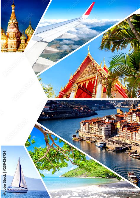 Travel Collage Different Destination From Over The World For Vacation