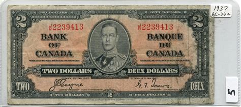 1937 Bank Of Canada Two Dollar Note