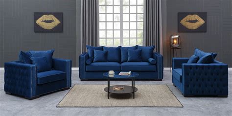 Royal Blue Velvet Moscow Sofa Sets Chic Concept