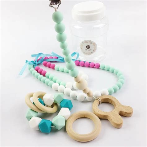 Lets Make Baby Teether Mommy Silicone Teether Necklace Set Nursing