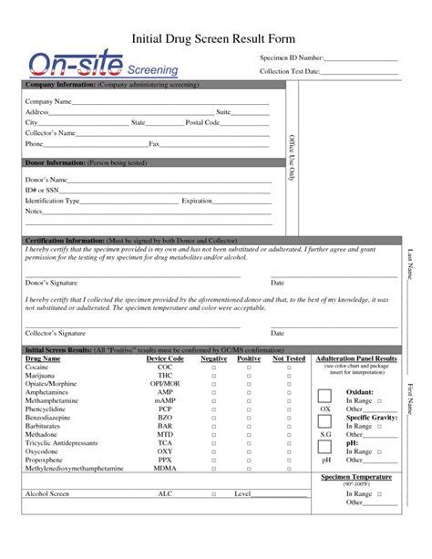Printable Drug Test Results Form Printable Form 2024