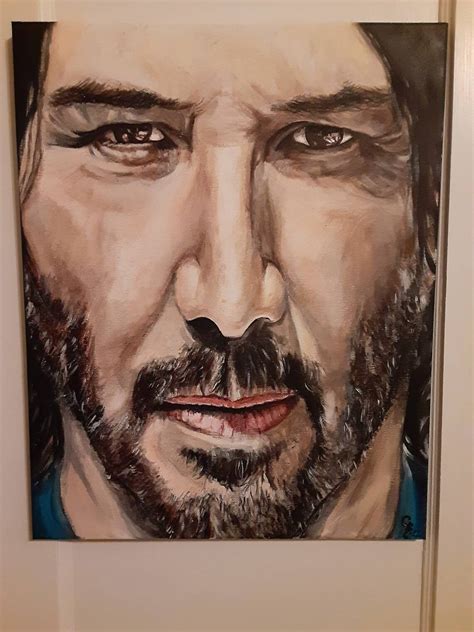 Keanu Reeves As John Wick Acrylicoil Painting Original Etsy