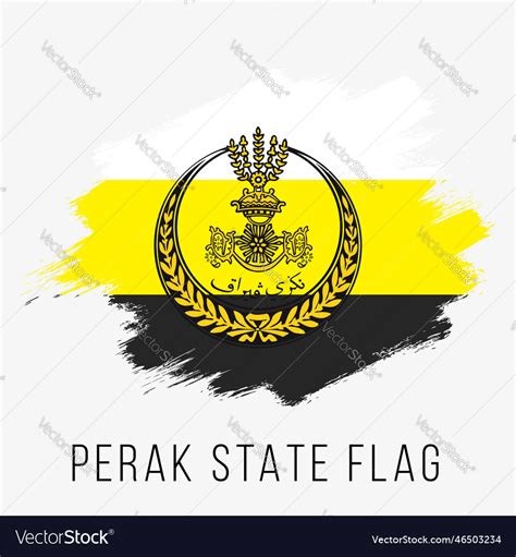 Malaysia State Perak Flag Design Template Vector Image