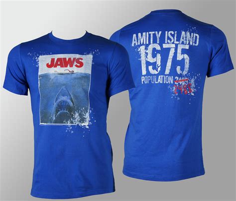 Jaws T Shirt Amity Island 1975 Vintage Style Merch2rock Alternative