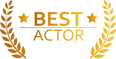 Best Actor Award Illustration In Golden Colors Tribute Sign With
