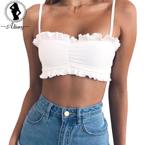buy alinry new sexy bra white ruffle push up bralette backless wrapped chest