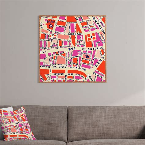East Urban Home Paris Map By Holli Zollinger Framed Graphic Art