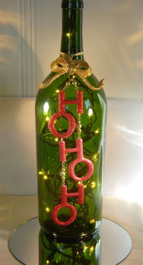 Christmas Decoration Wine Bottle Lamp With Ho Ho Ho