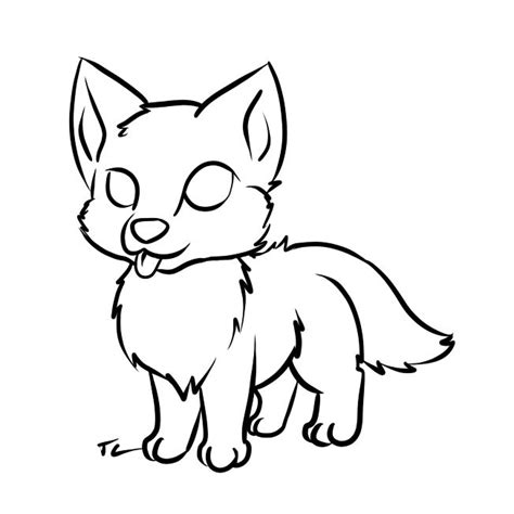 Cute Wolf Pup Drawing Dessins Faciles Dessin Kawaii