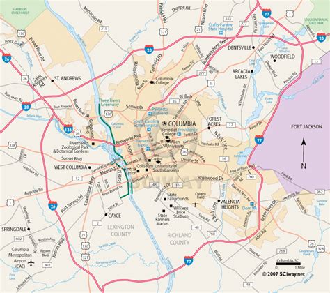 We use cookies to improve our web services. Columbia, South Carolina - Printable Map